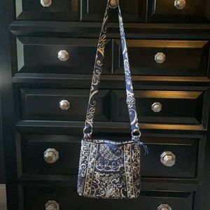 Vera Bradley Twirly Birds Navy Pattern Hipster Crossbody Bag